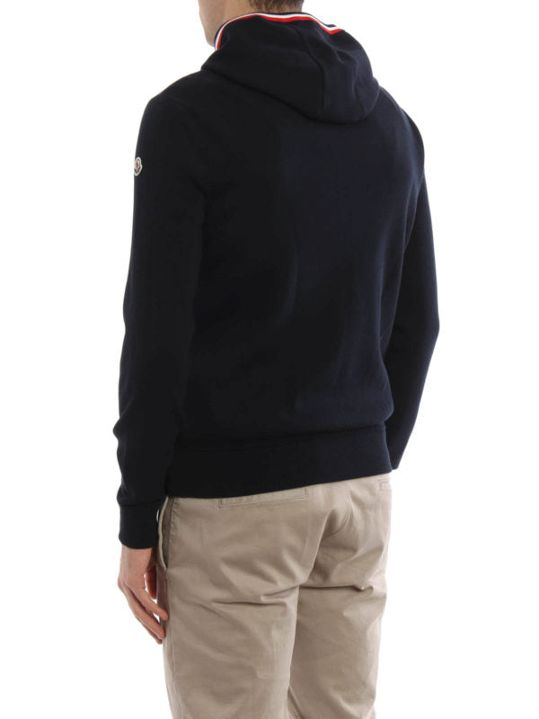 MONCLER - Maglia Tricot Hooded Navy Cardigan Sz XL