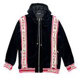 DOLCE & GABBANA - Velvet Hooded Jacket ‘Love Begets Love’ Sz IT 44
