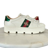 GUCCI - Ace Platform Sneaker with Bee Embroidery Sz 37.5