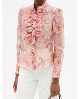 ZIMMERMANN - Concert Scalloped Shirt in Pink Sz 1