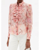 ZIMMERMANN - Concert Scalloped Shirt in Pink Sz 1