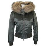 MONCLER - Eulimene Green Hooded Crop Jacket Sz 0