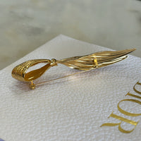 CHRISTIAN DIOR - Vintage Gold Plated Bow Brooch