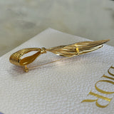 CHRISTIAN DIOR - Vintage Gold Plated Bow Brooch