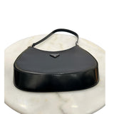 PRADA - Cleo Brushed Leather Black Shoulder Bag
