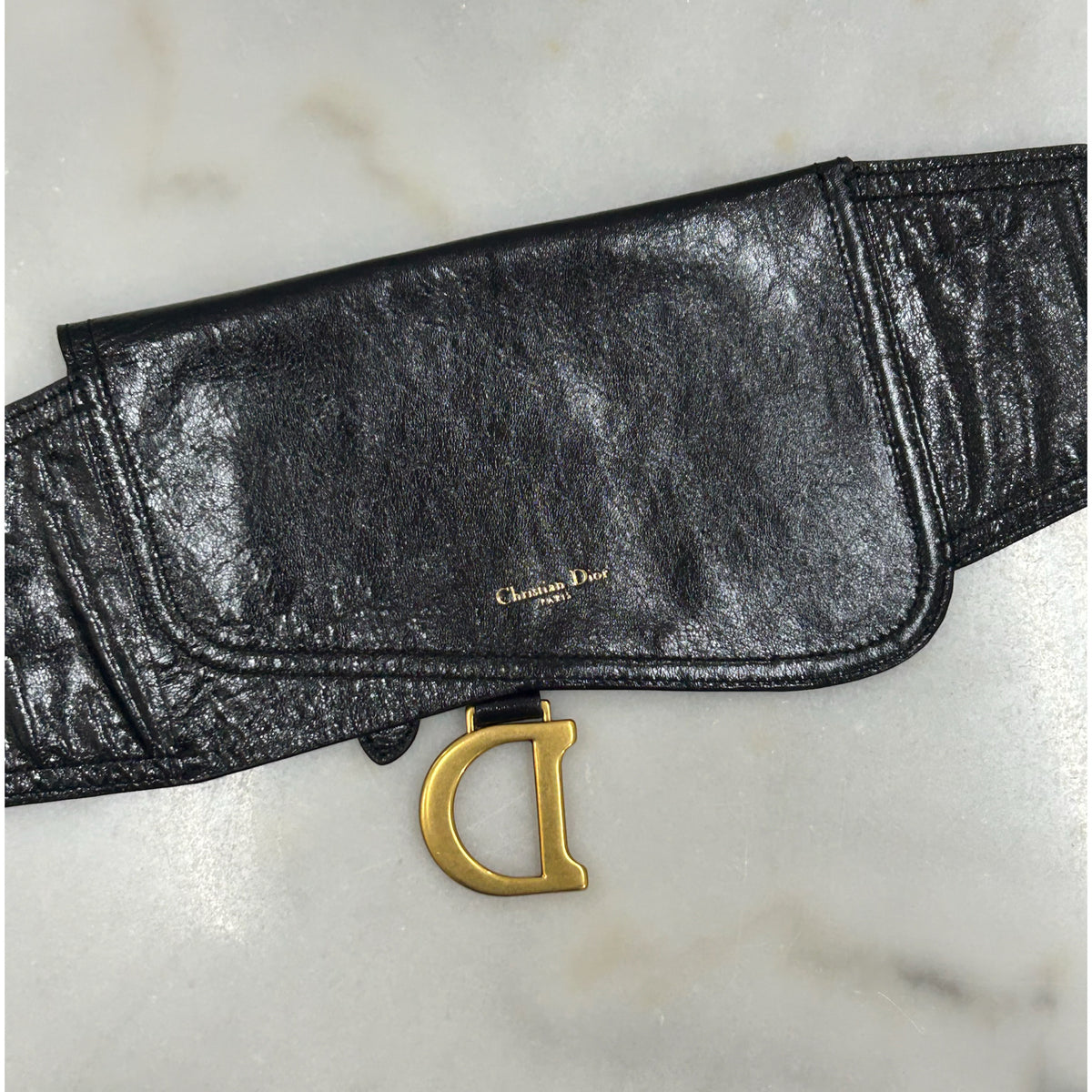 DIOR - Leather Saddle Belt Bag
