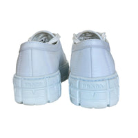 PRADA - Double Wheel Re-Nylon White Triangle Logo Sneakers sz 37