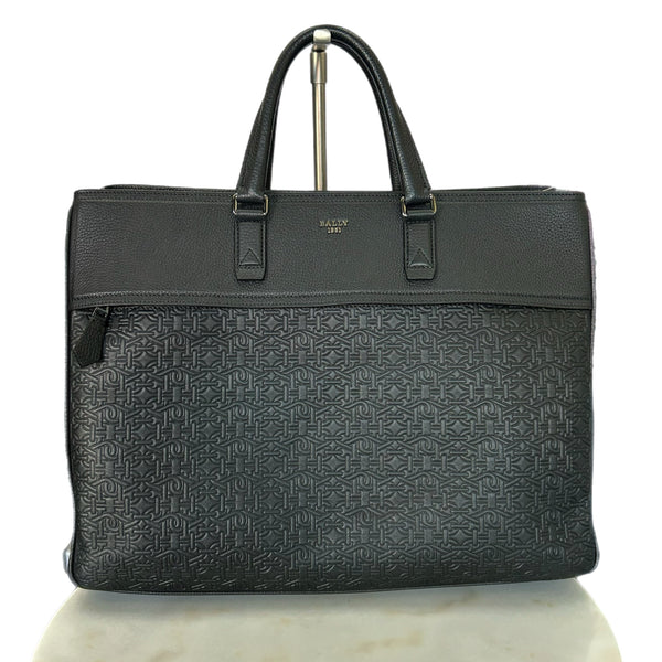 BALLY - Black Leather Brako Tote / Weekender Bag