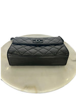 CHANEL - Diamond Quilted Leather CC Black Shoulder Bag