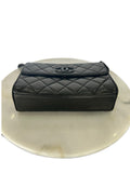 CHANEL - Diamond Quilted Leather CC Black Shoulder Bag