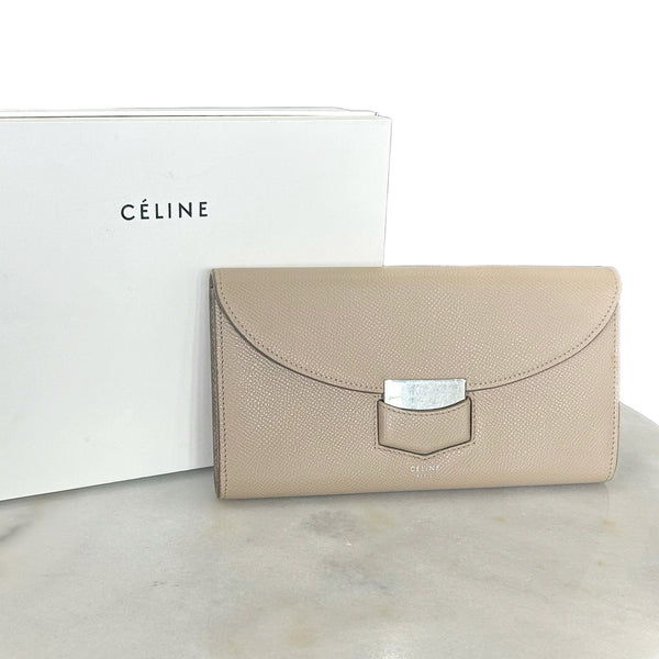 CELINE - Large Flap Multifunction Trotteur Wallet - Light Taupe