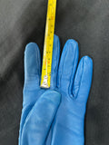 HERMÈS - Blue Leather Gloves Sz 7.5