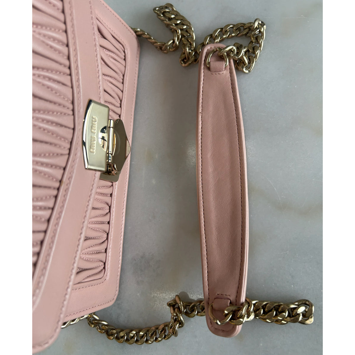 MIU MIU - Confidential Orchid Pink Matelassé Shoulder Bag
