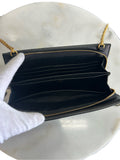 MULBERRY - Iris Chain Wallet in Black Grain Leather