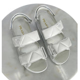 PRADA - White Padded Leather Sandals Sz 38.5