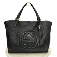 GUCCI - Soho Black Leather Tote Bag