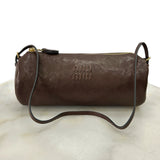 MIU MIU - Nappa Brown Leather Pouch Bag