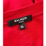 BALMAIN - Embroidered Logo Red T-Shirt Sz XL / Suit AUS M/L