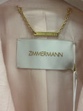 ZIMMERMANN - Crush Double-Breasted Pink Linen Blazer Sz 4