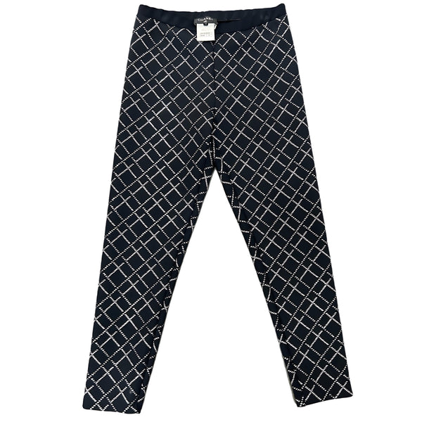 CHANEL - 20C CC Appliqué Logo Leggings Sz 42
