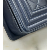 CHANEL - Navy Medium Boy Bag Circa 2017-2018