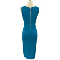 SCANLAN THEODORE - Ocean Blue Crepe Knit Dress Sz M