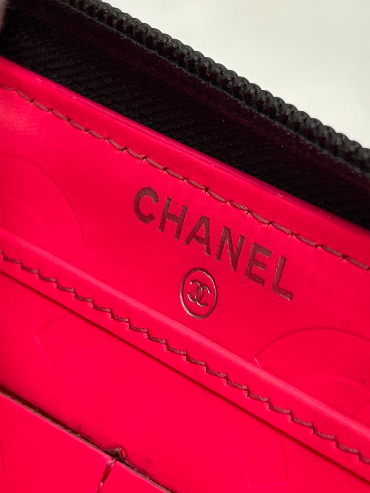 CHANEL - Black Quilted Cambon Zip-Around Wallet