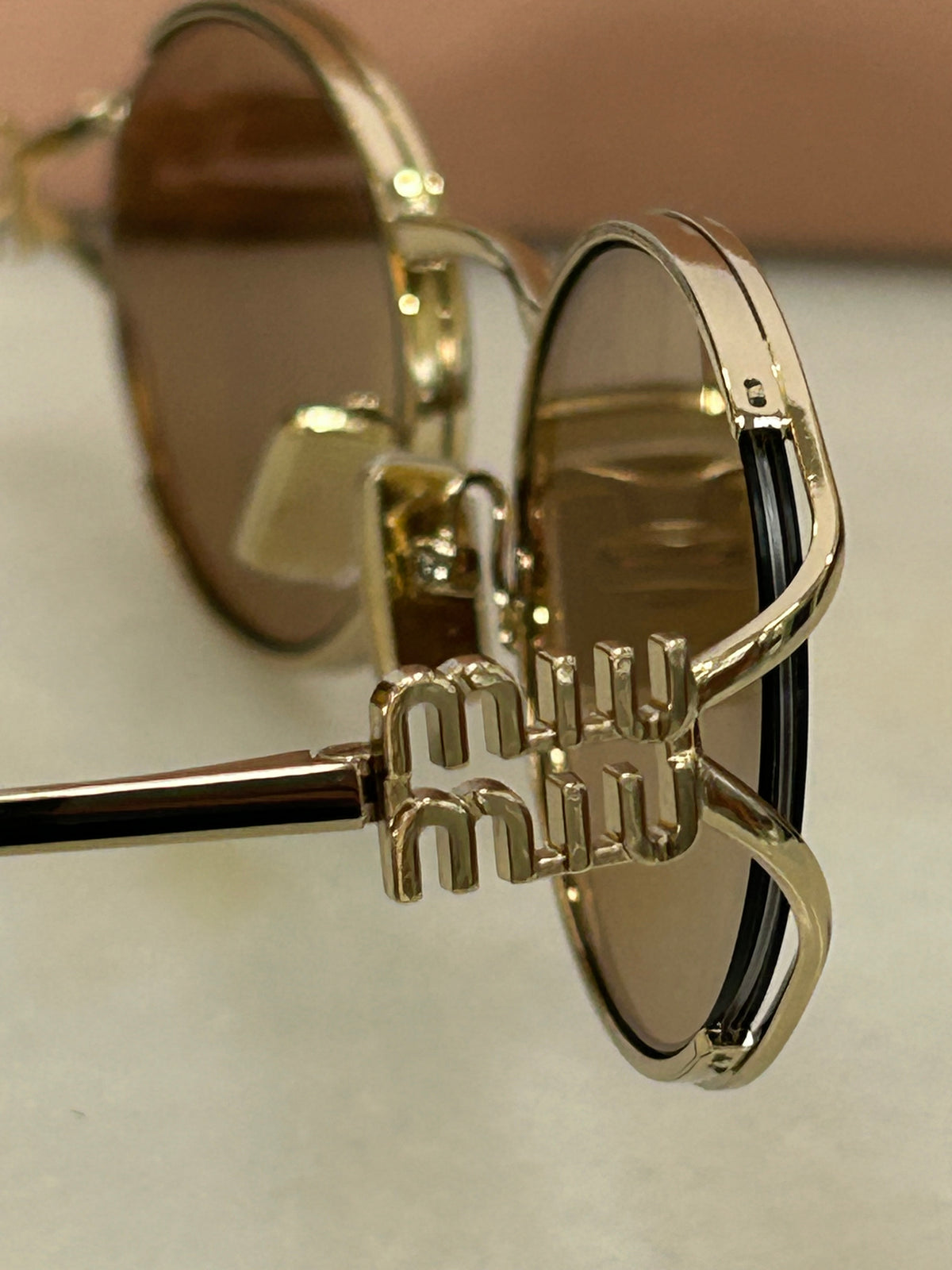 MIU MIU - Oval Frame Logo Sunglasses