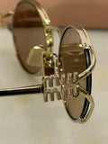 MIU MIU - Oval Frame Logo Sunglasses