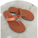 GUCCI - Leather GG Guccissima Coral/ Orange Sandals Sz 37
