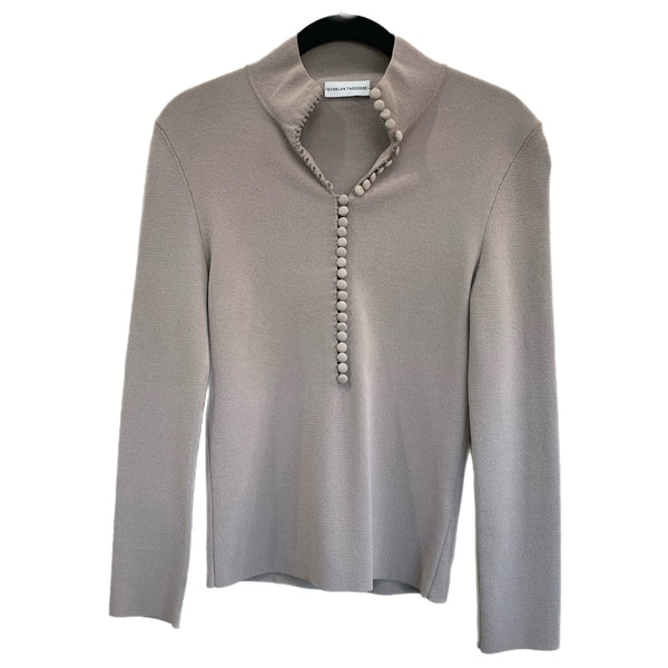 SCANLAN THEODORE - Oyster Milano Crepe Knit Top - Sz S