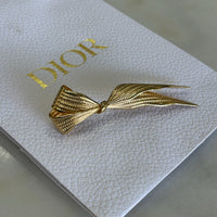 CHRISTIAN DIOR - Vintage Gold Plated Bow Brooch