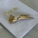 CHRISTIAN DIOR - Vintage Gold Plated Bow Brooch