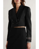 GUCCI - Mohair/Wool Cropped DB Jacket in Black - Size 38