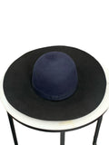 CHANEL - Black & Navy Lapin Wide Brim Hat