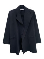 SCANLAN THEODORE - Black  Milano Crepe Knit Belted Coat - Sz S/M