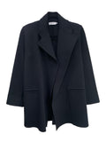 SCANLAN THEODORE - Black  Milano Crepe Knit Belted Coat - Sz S/M