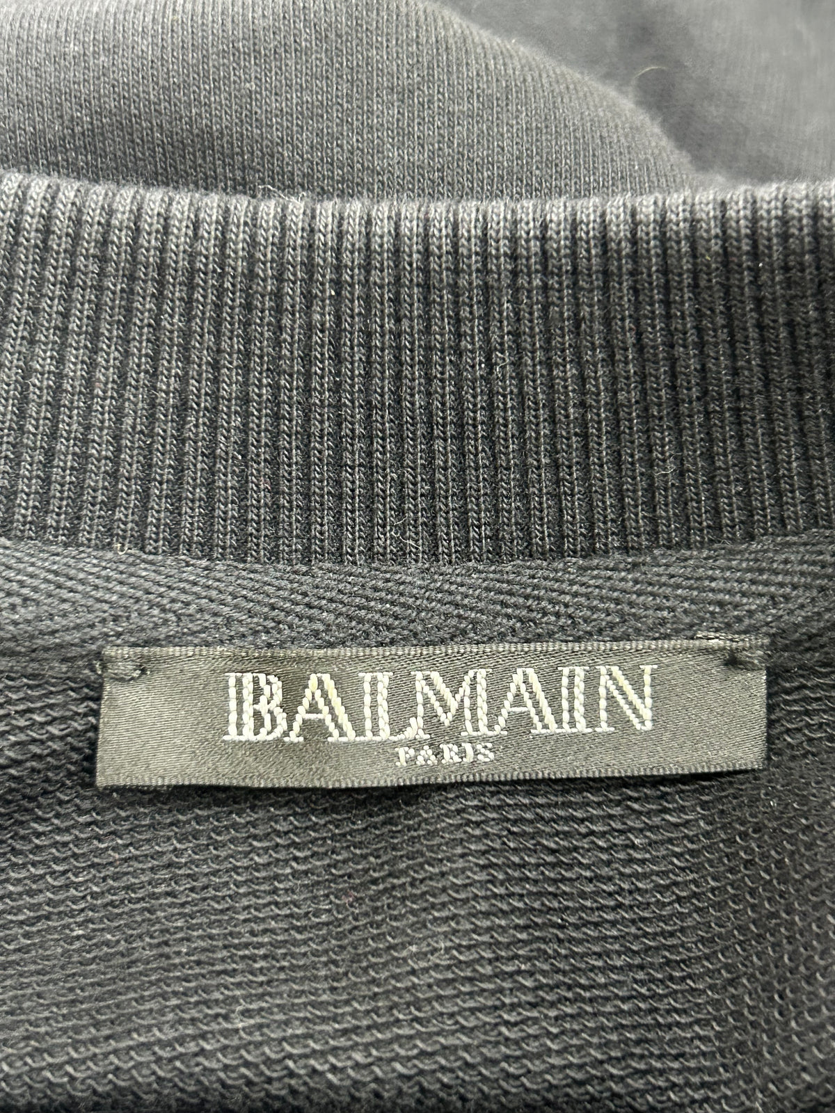 BALMAIN - Glitter Logo Black Jumper Sz 36