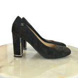 CHANEL - Suede CC Block Heels / Pumps Sz 40C