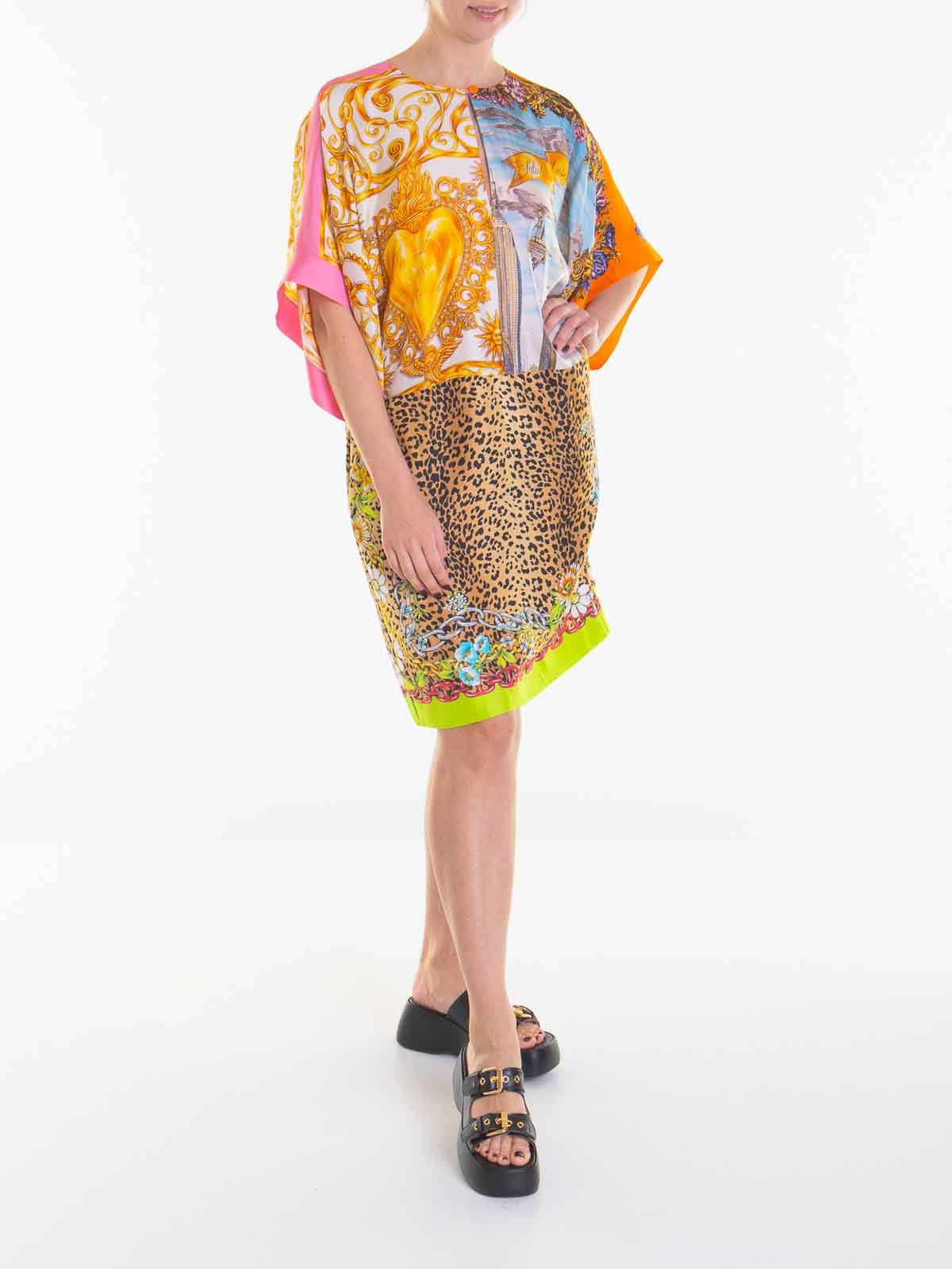 MOSCHINO - Silk Twill Foulard Print Dress Sz 44