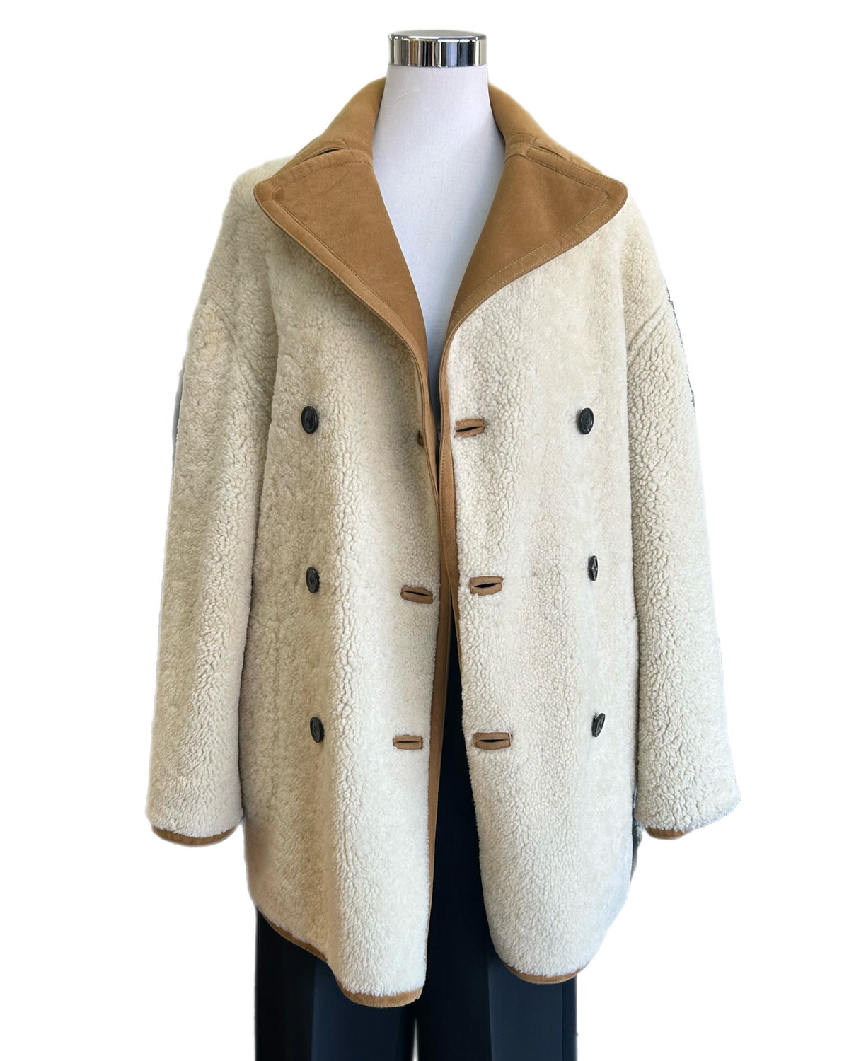 DIOR - Lamb Shearling Reversible Coat Sz IT 44
