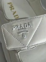 PRADA - White Padded Leather Sandals Sz 38.5