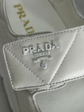 PRADA - White Padded Leather Sandals Sz 38.5