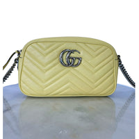 GUCCI - GG Marmont Yellow Quilted Shoulder Bag