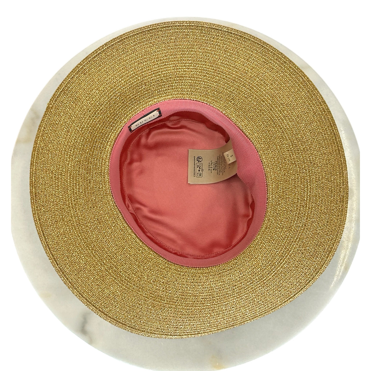 GUCCI - Bee Embellished Lamé Straw Hat