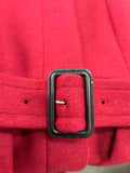 BURBERRY - Burgundy Virgin Wool Coat Sz 6-8