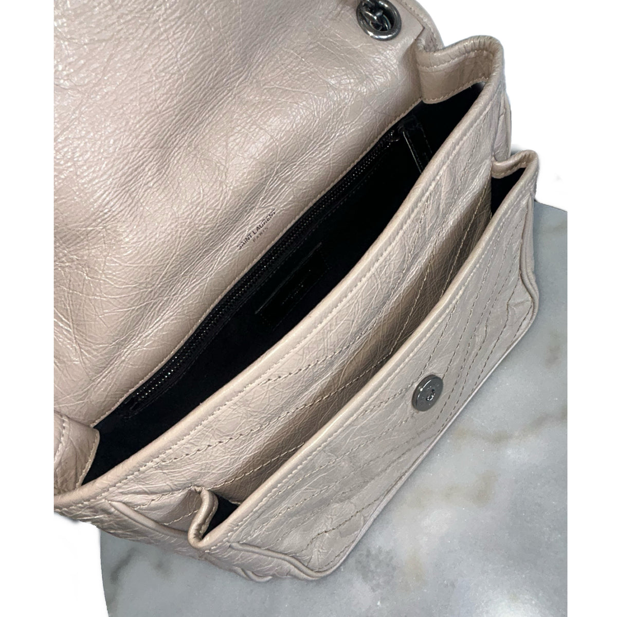 SAINT LAURENT - Niki Bag in Beige Leather (Medium)