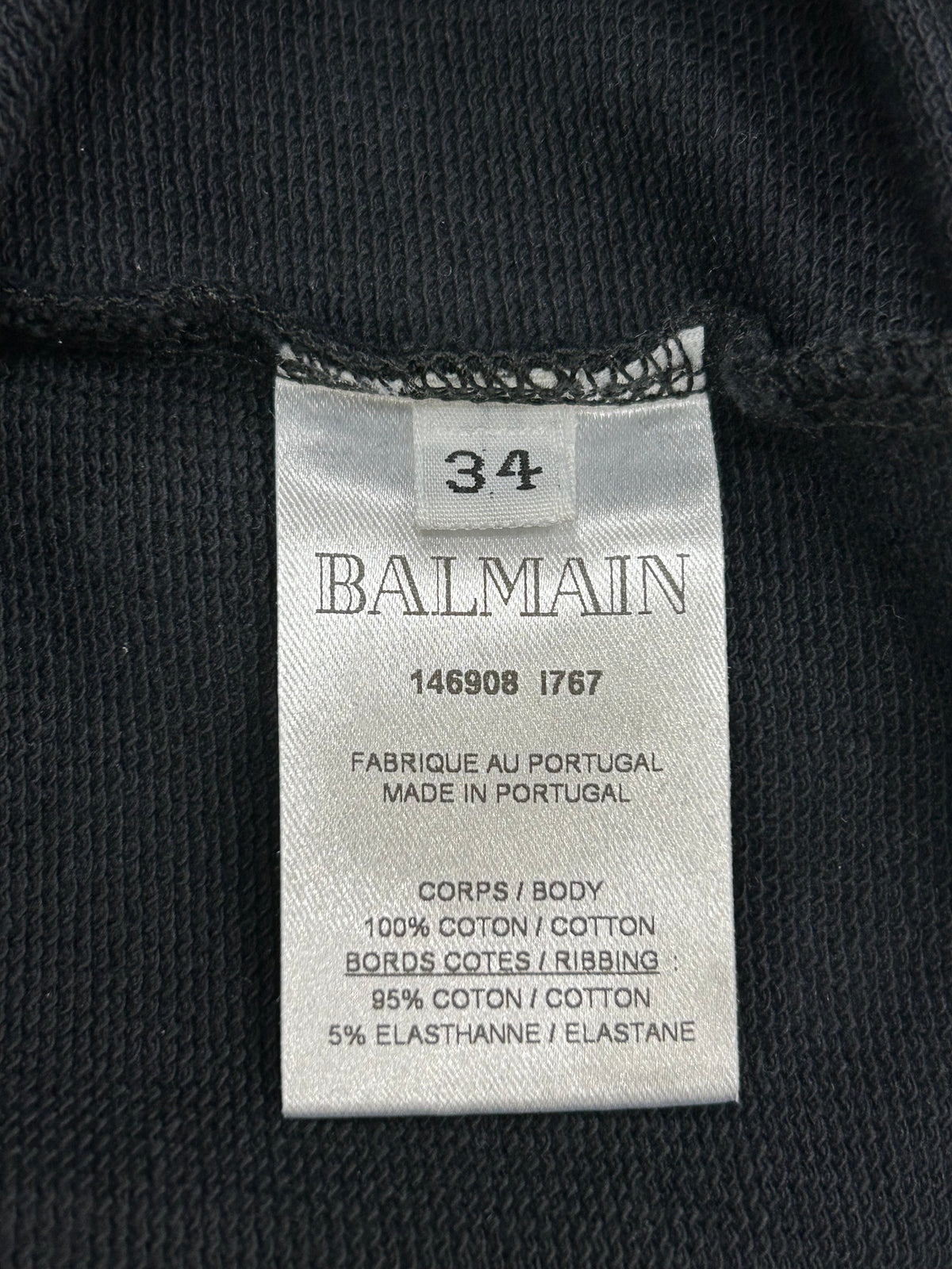 BALMAIN - Glitter Logo Black Jumper Sz 36