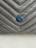 SAINT LAURENT - College Medium Bag - Grey Quilted Leather