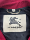 BURBERRY - Burgundy Virgin Wool Coat Sz 6-8